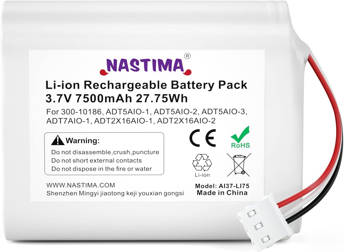 NASTIMA 3.6V/4.2V 300-10186 Command 3.6V 7500mAh 27Wh Li-ion Replacement Battery Compatible with ADT Smart Security