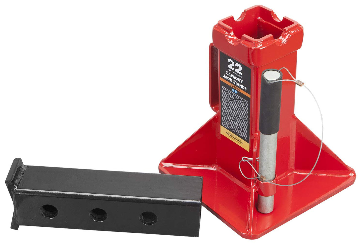 Big RED 22 Ton Car Jack Stands, Heavy Duty Pin Type Professional Car Jack Stand with Lock, Fit for Supporting Trucks, Trailers and Equipment, Red, 1 Pair