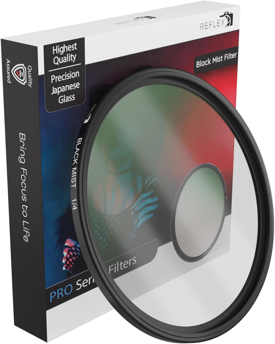 Reflex Camera 77mm 1/4 Black Mist Filter Premium Soft Diffusion Effect for Cinematic Glow and Reduced Contrast in DSLR