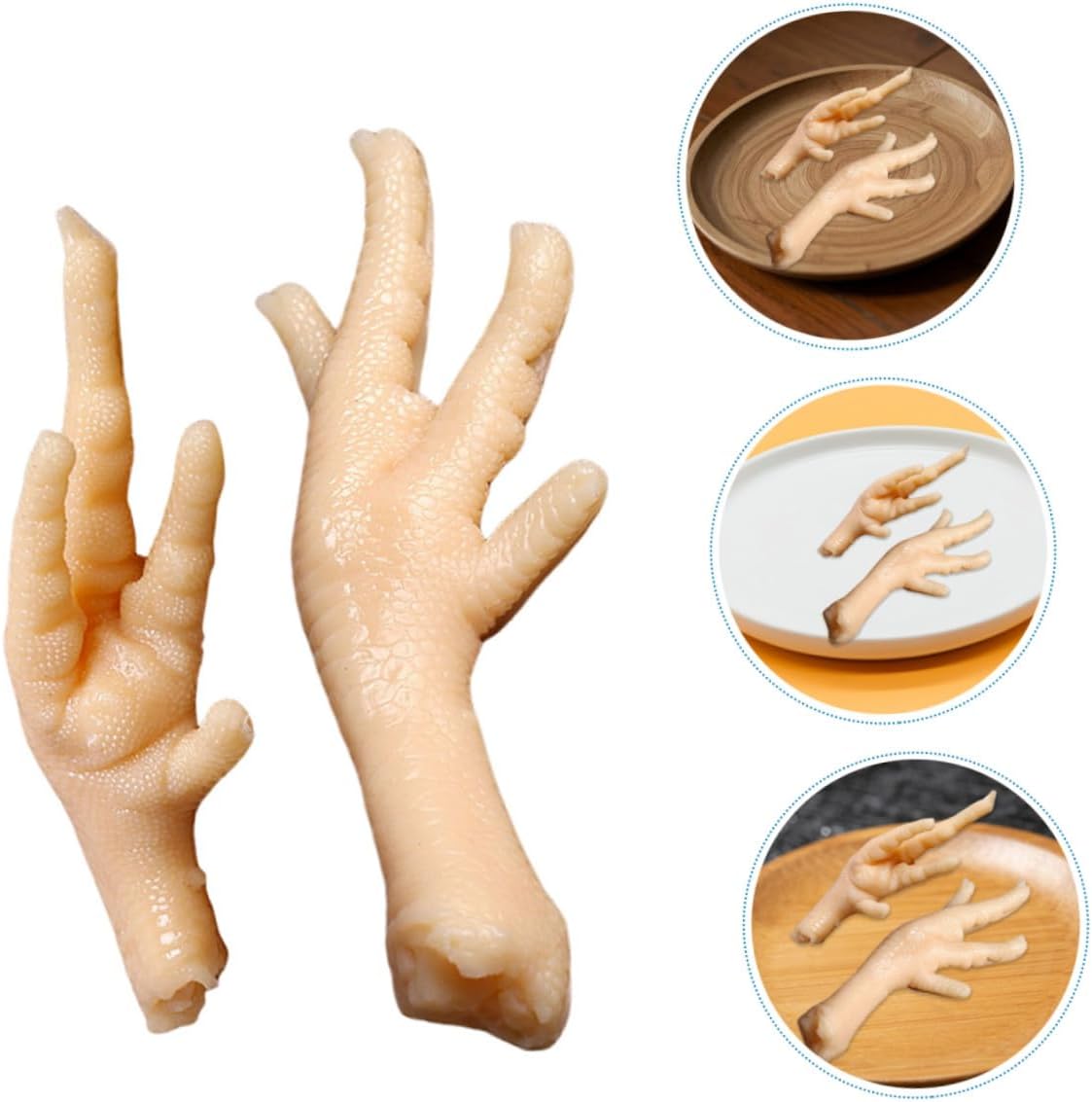 2 5.83X1.89X1.18 Inch SHOWERORO Chicken Feet Model Pcs Realistic Faux Chicken Toe Simulated Food Prop for Kitchen Decor