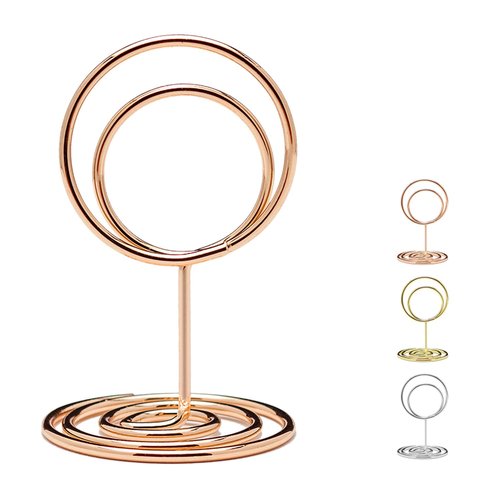 Jofefe 20Pcs Table Number Holders, Place Card Holder, Mini Table Card Holders, Cute Picture Holder Photo Holders for Wedding Reception Party, Table Centerpieces (Rose Gold)