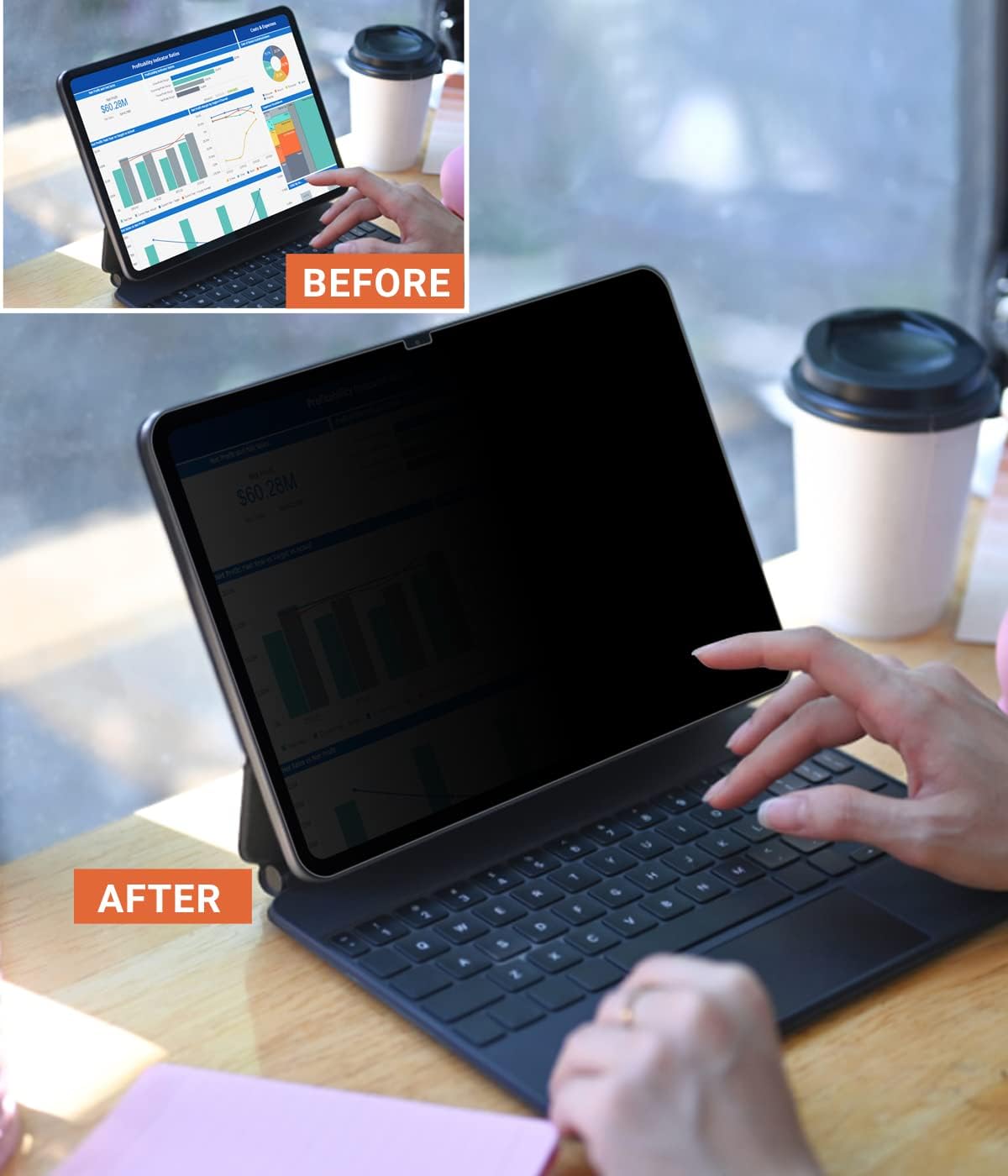 (A16) 11th/10th (2025/2022) A3354 A3355 A3356 A2696 A2757 A2777 A3162, FILMEXT Privacy Screen Protector for iPad