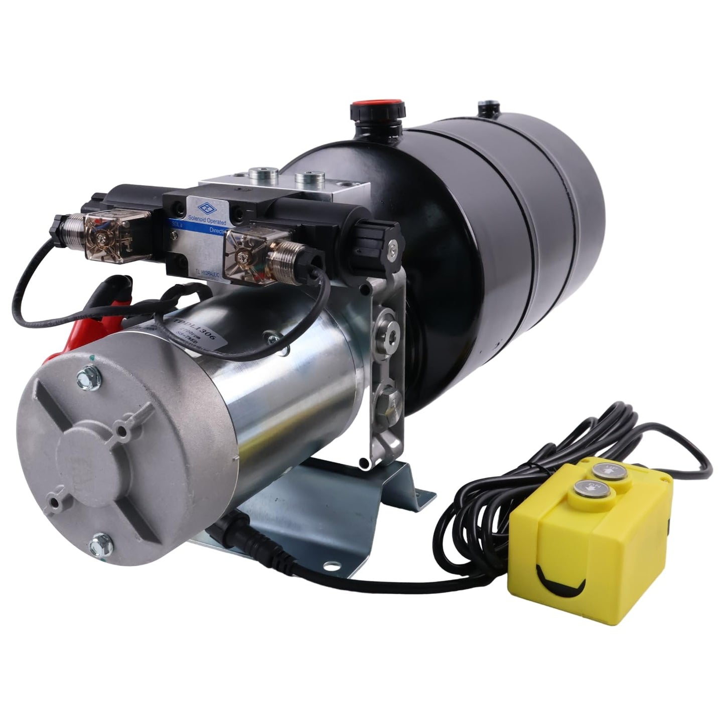 Solarhome 12V DC Double Acting Hydraulic Power Unit 10 Quart Steel Tank 1.6KW 2600PSI SAE 8 Ports with Remote Control Compatible with Dump Trailer and Car Lifting