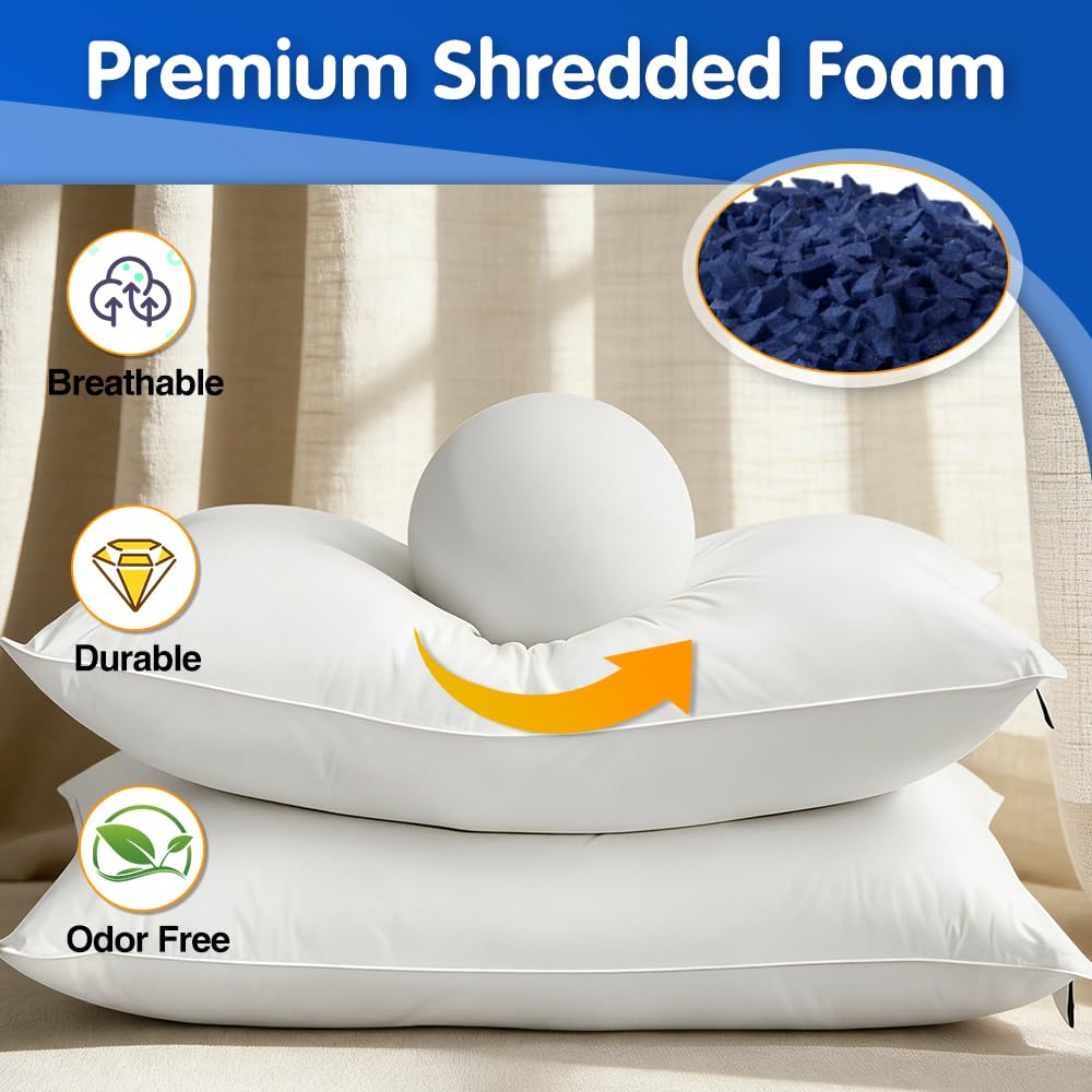 Welacer Bean Bag Filler, 40lbs Blue Memory Foam Filling for Beanbag Chair, Couch Cushions, Pillows, Dog Beds, Pouf Ottoman, Punching Bag Filler, Grappling Dummy, Packing Peanuts Replacement