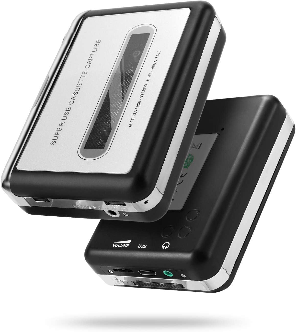 Cassette Cassette Cassette Reshow Tape Player Portable Tape Player Audio to Digital Converter, Compatible with Laptops