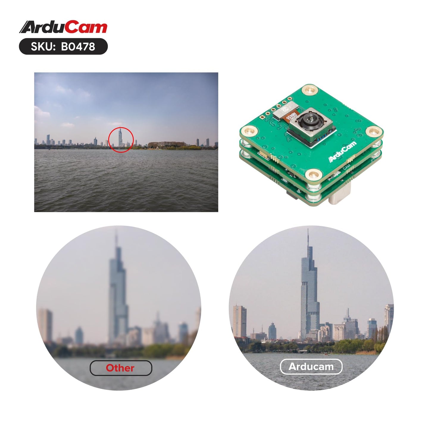 Arducam USB 3.0 Camera, 120fps High-Speed USB Camera Module, IMX586 48MP High-Resolution Webcam with 78°(D) Motorized Focus Lens and Metal Case, Compatible with Windows and Linux OS