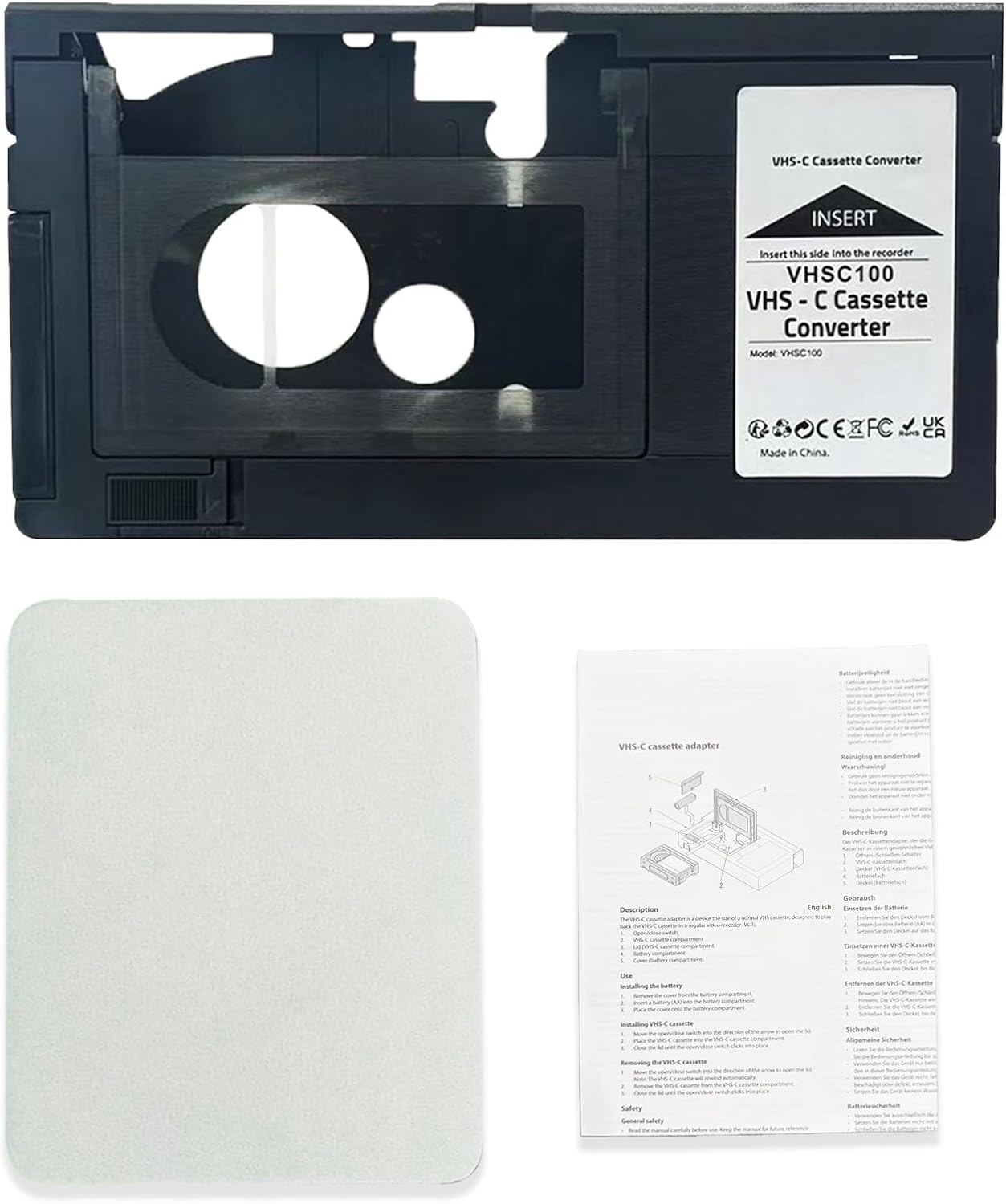 BECBOLDF Cassette Cassette VHS-C Tape Adapter for Camcorders Motorized Ideal for VCR Player, Video Player and VHS