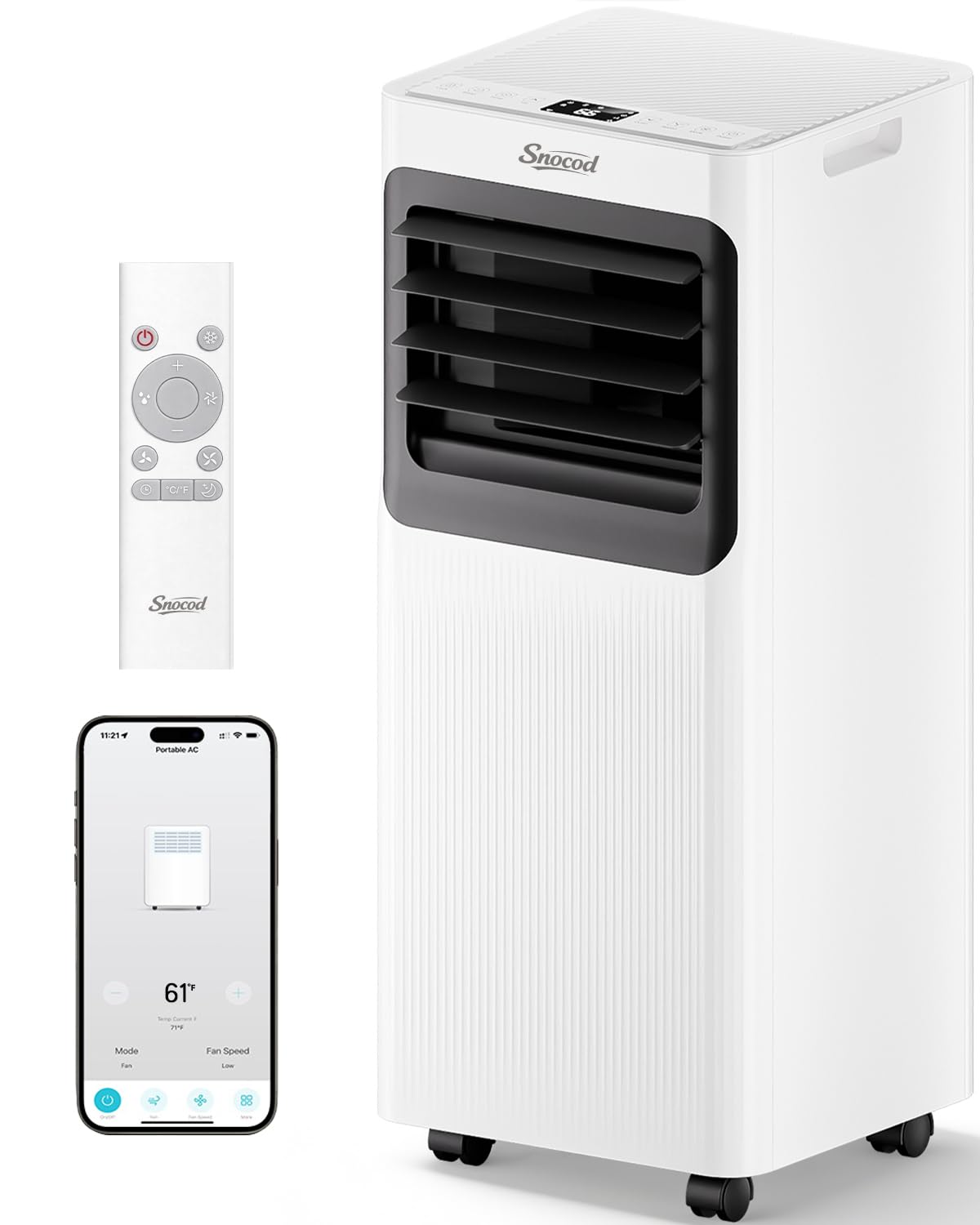 16000 BTU Portable Air Conditioners for Large Room up to 750 Sq. Ft., 5-in-1 Smart AC with WiFi App, Remote Control, Fast Cooling, Dehumidifier, Fan, Sleep Mode, 24H Timer & Window Kit