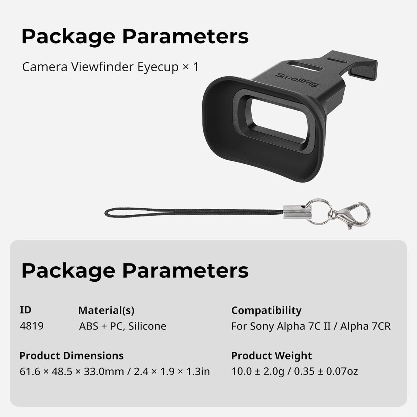 SMALLRIG A7CII A7CR 7C 7CR 4819 Camera Viewfinder Eyecup, Viewfinder Eye Cup with Small Lanyard, Soft Silicone