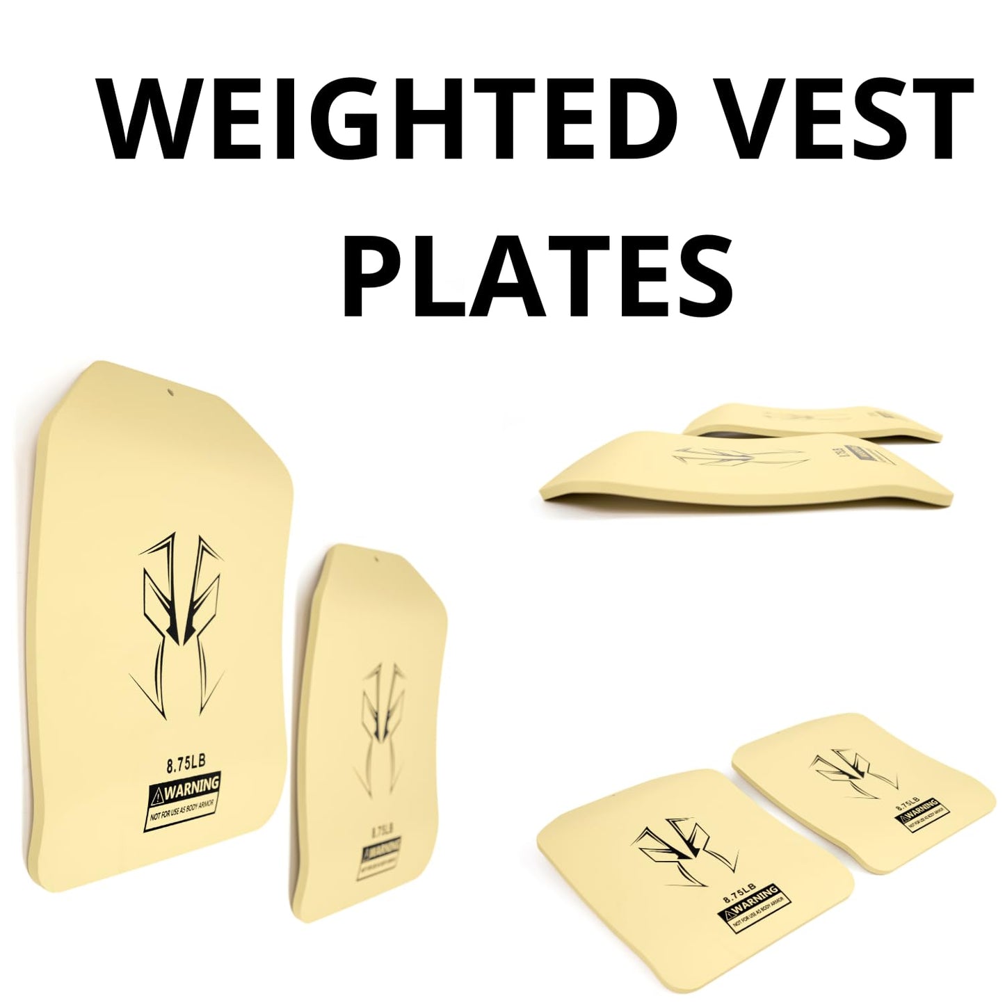 Curved Weight Vest Plates for weighted vest - 8.75LB Pairs for 20lb Weighted Vest woman and men - Contoured Ergonomic Fit - Weight Vest plates - Weighted Plates for Vest - Ruck plates - WODs, Strength Training, Running, Heavy Workouts