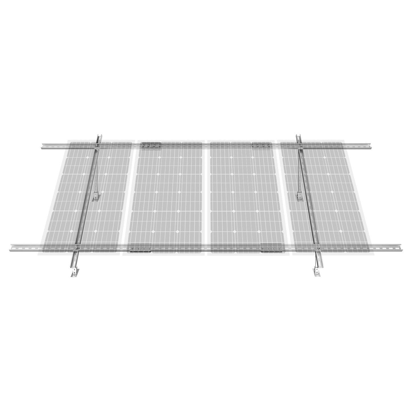 VEVOR Solar Panel Mounting Brackets, 30-60 Adjustable Multi-Piece Brackets for 1-4PCS Panels, Carbon Steel Ground Mount Stand for Farms, RVs, Boats, Off-Grid System
