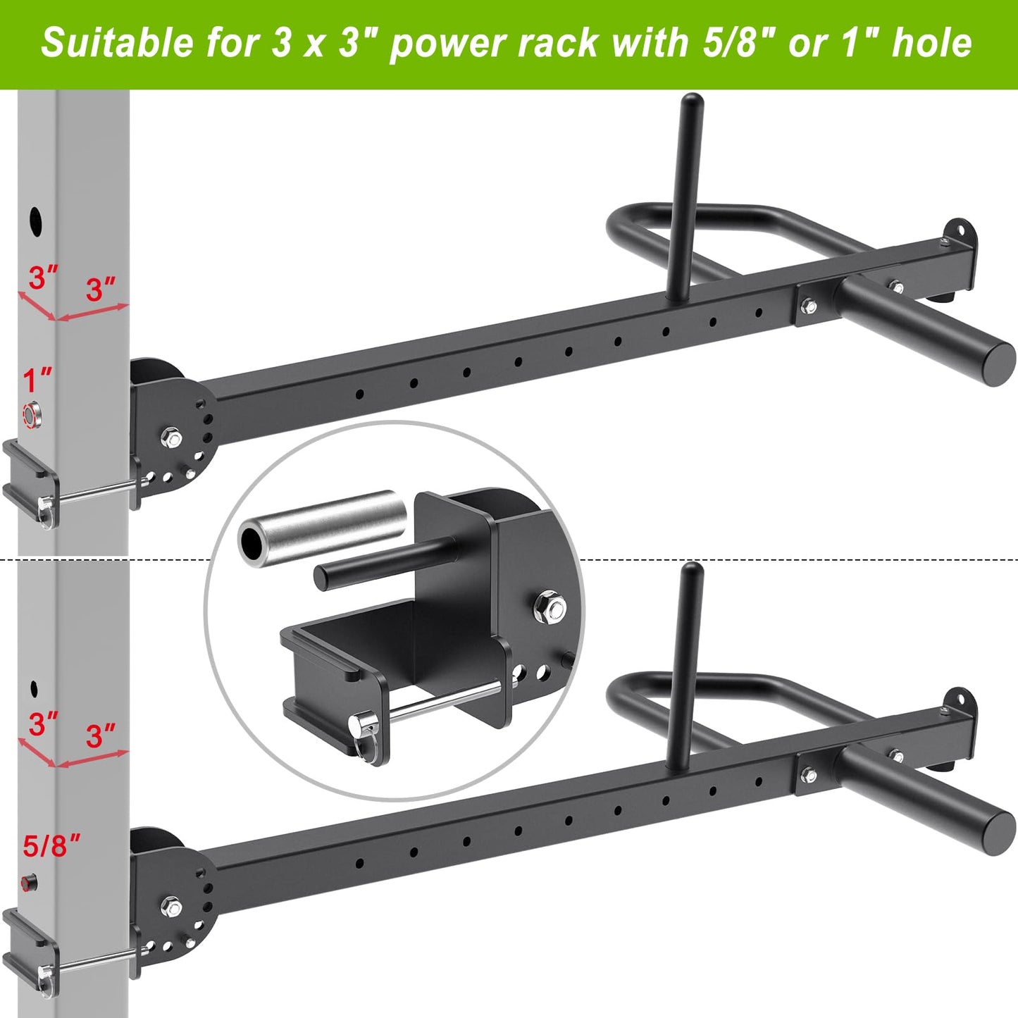 SELEWARE Adjustable Lever Arms Jammer Arms for 3'' x 3'' Power Racks with 5/8" or 1" Holes, Heavy Duty Versatile Lever Arm Attachment for Gym Rows, Pushes, Deadlifts, Belt Squats, Curls and More