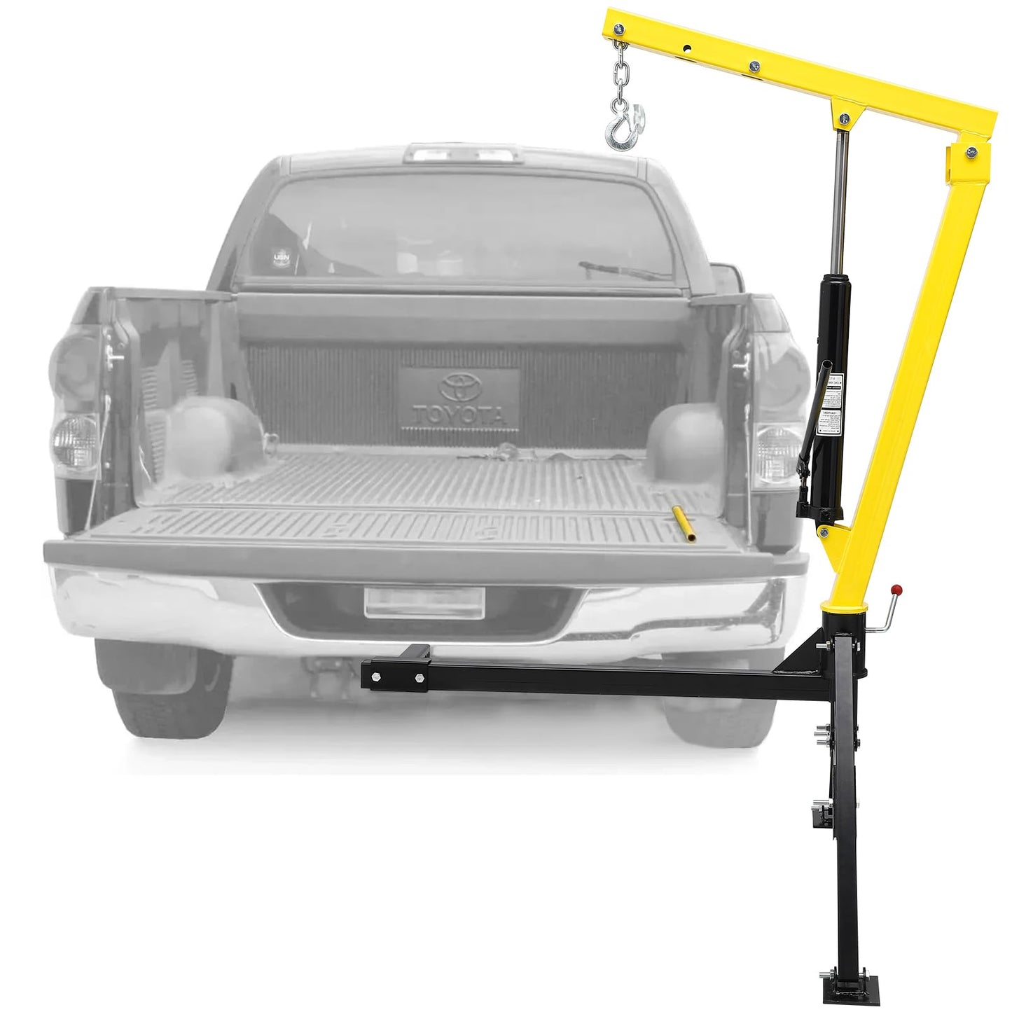 Towallmark Hydraulic Pickup Truck Crane, 1000 lbs Capacity with 3 Boom Capacities of 500 lbs, 750 lbs & 1000 lbs for Lifting Goods in Construction, Industry, Forestry