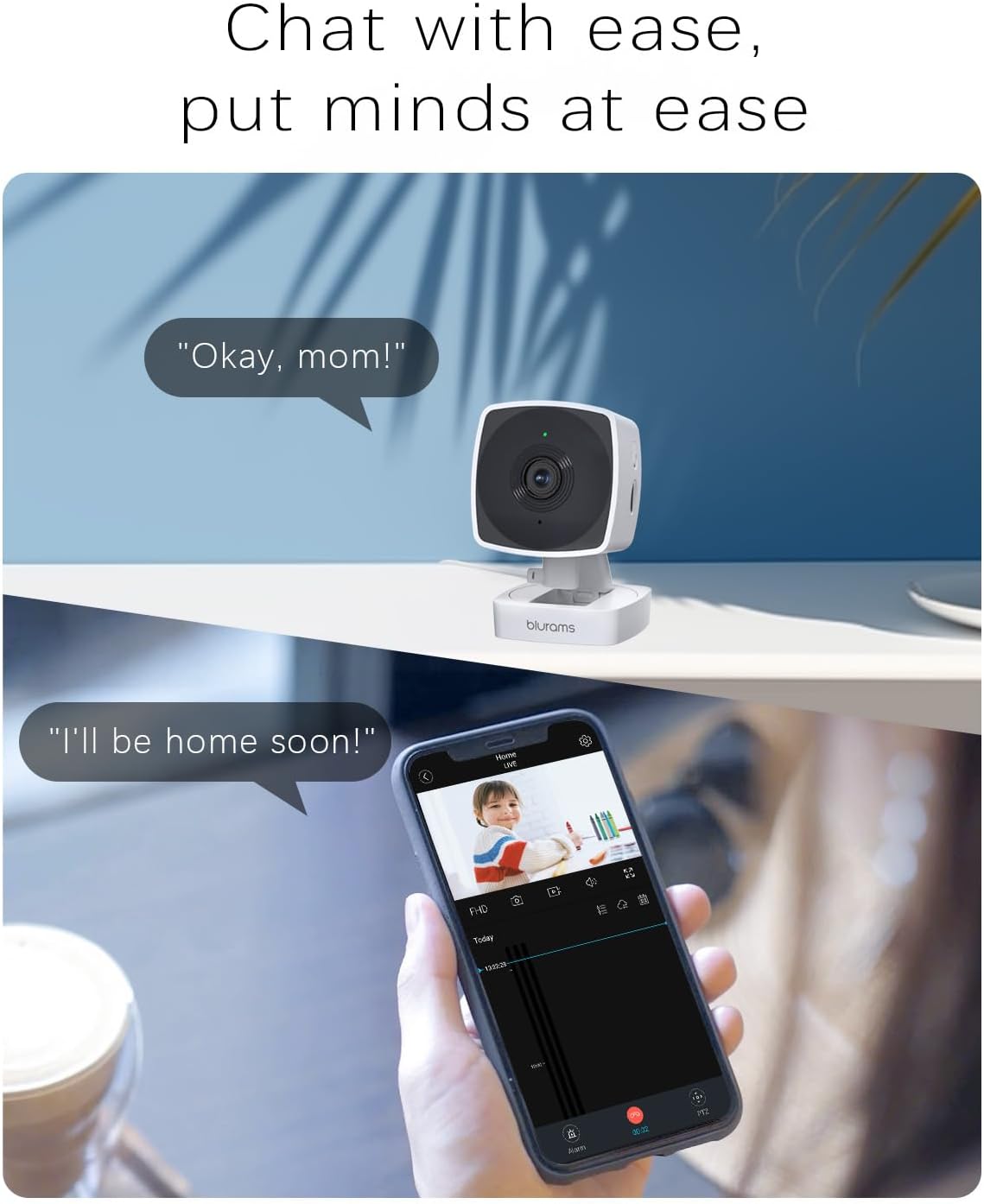 blurams 5G&2.4G, 2K 2-Way Cameras for Home Security Security Camera Indoor, Pet Camera with Phone App, Indoor Camera