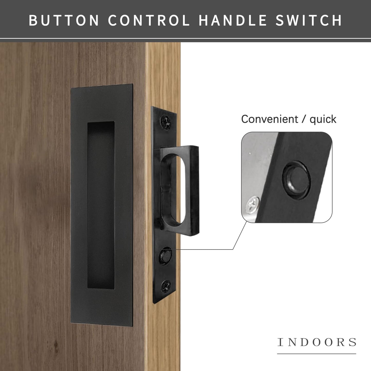 senharvest Recessed Finger Flush Pulls with Edge Pull -Sliding Closet Door Handles Hardware Suitable for Pocket Door,Closet Door,Sliding Doors, Barn Door Handle (Black, 7Inch)