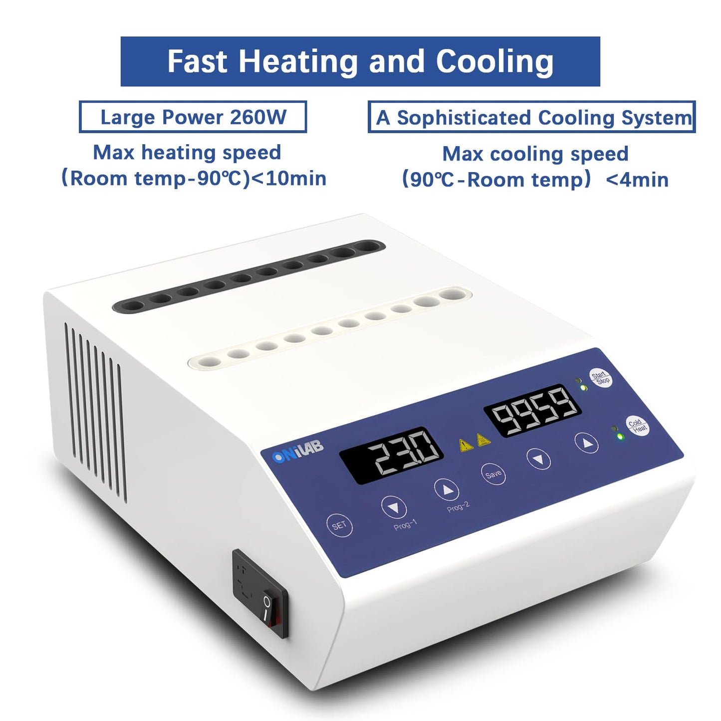 ONiLAB Gel Heating Machine with Heating and Fan Cooling Modes,4x5ml,16x 1ml-2.5ml Holes, PRP PPP Gel Maker Heater with Touch Button Operation