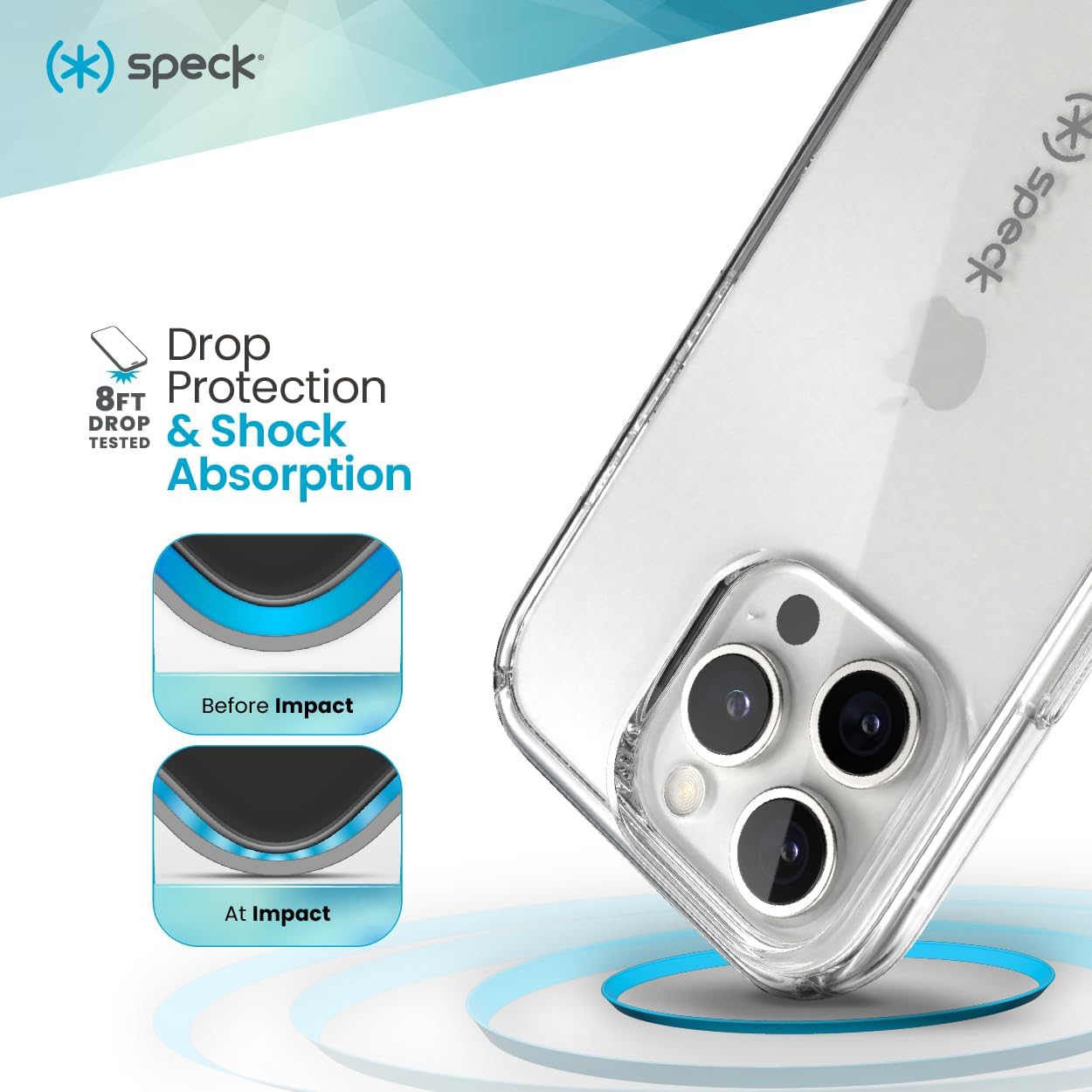 16 Speck Clear iPhone Pro Max Case - Slim Phone Case - GemShell - Crystal Clear