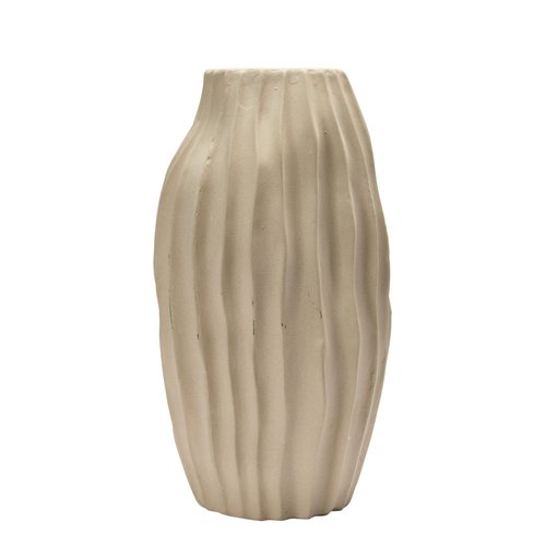 Bloomingville Stoneware Abstract Fluted Vase,9" L x 9" W x 17" H
