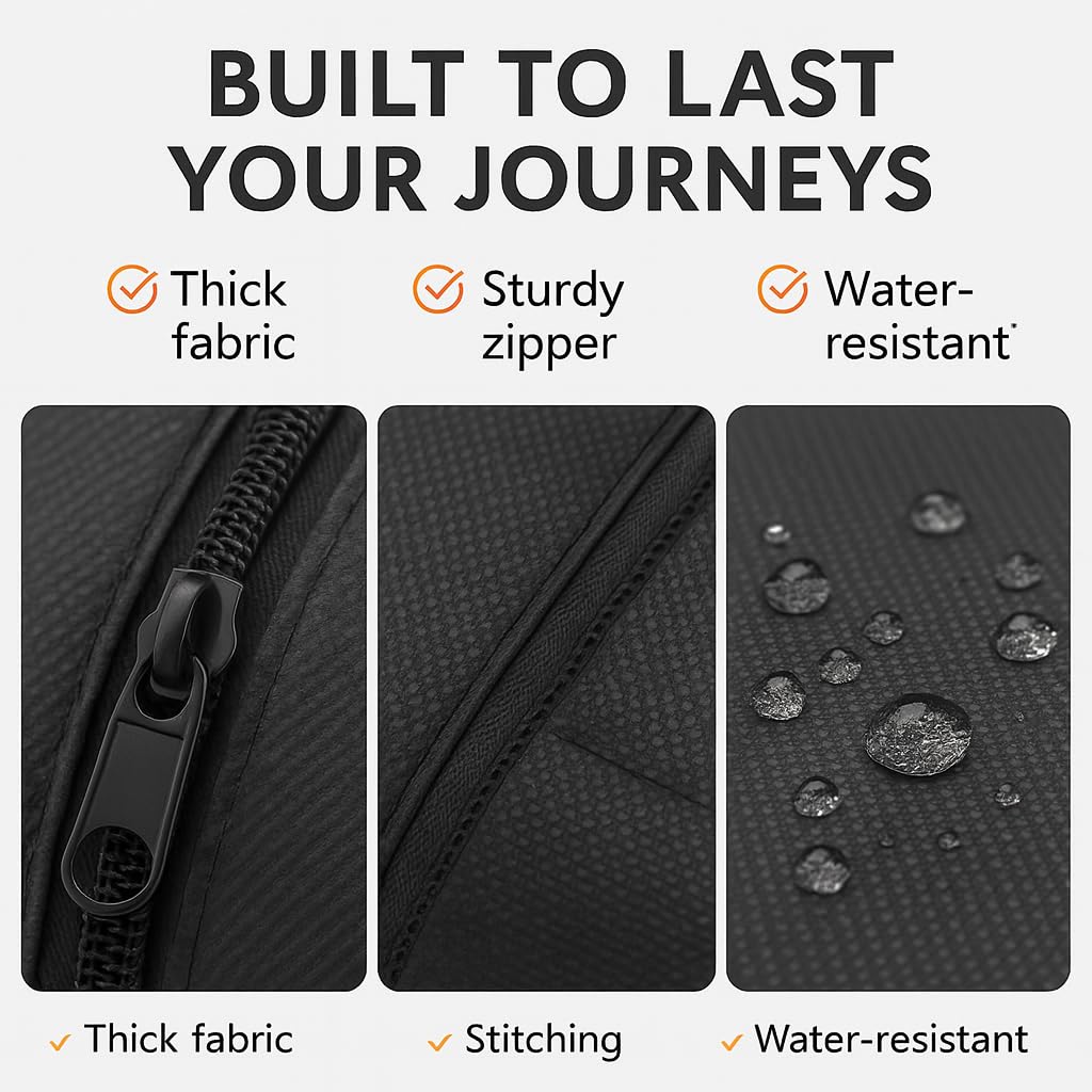 Shoe Bag for Travel, Gym & Sports – Water-Resistant Shoe Bag Cover/Pouch with Transparent Mesh Panel, Durable Zipper & Carry Handle – Fits Men’s Size 12 – Keeps Clothes Clean & Odor-Free | Pack of 3