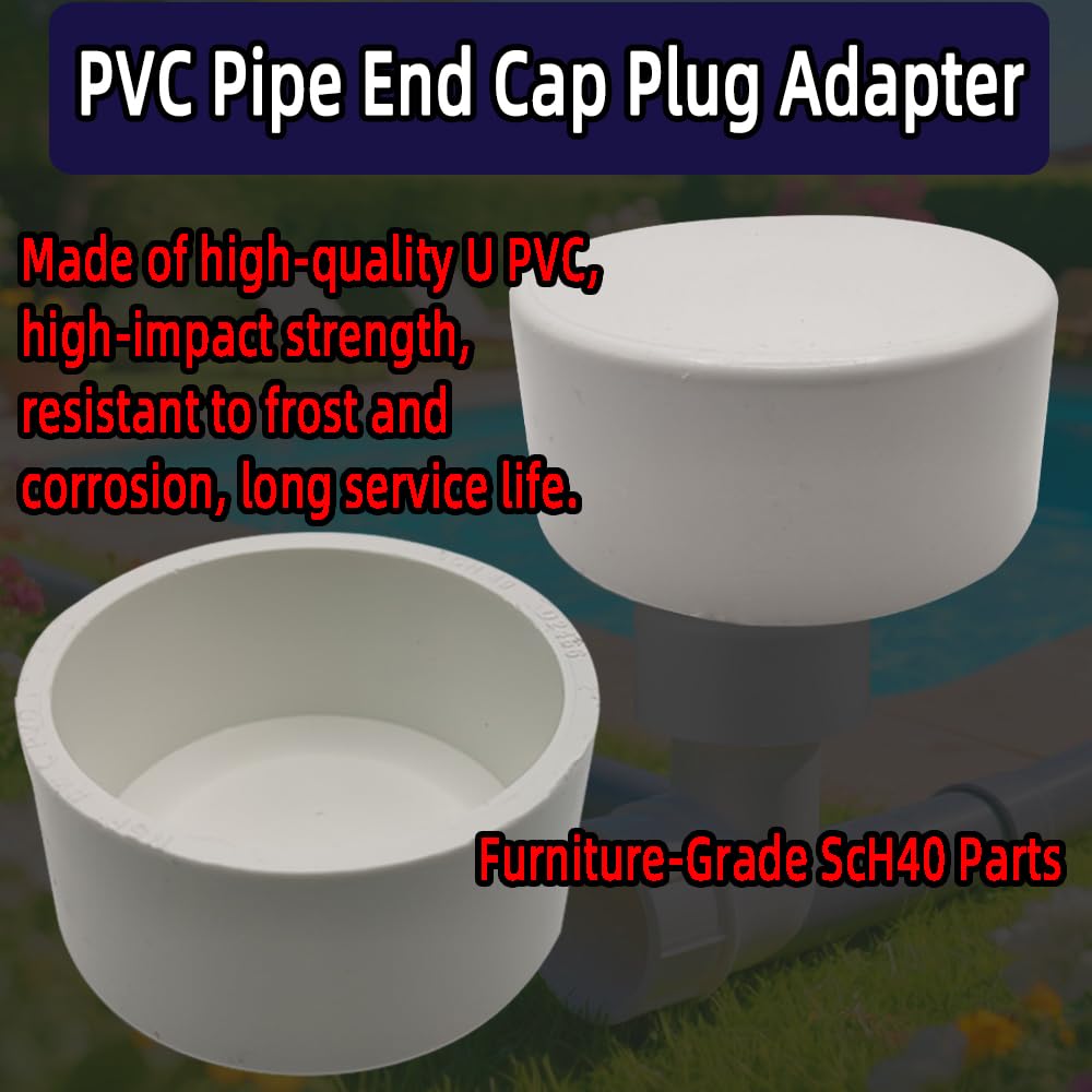 YONYONICE 20Pack 1inch PVC Pipe End Cap Fitting,Schedule 40, 1" PVC Pipe End Cap Plug Adapter for Cold Water Supply Lines, Garden Irrigation,Pipe Fitting Systems& DIY Garden Shelf,White.