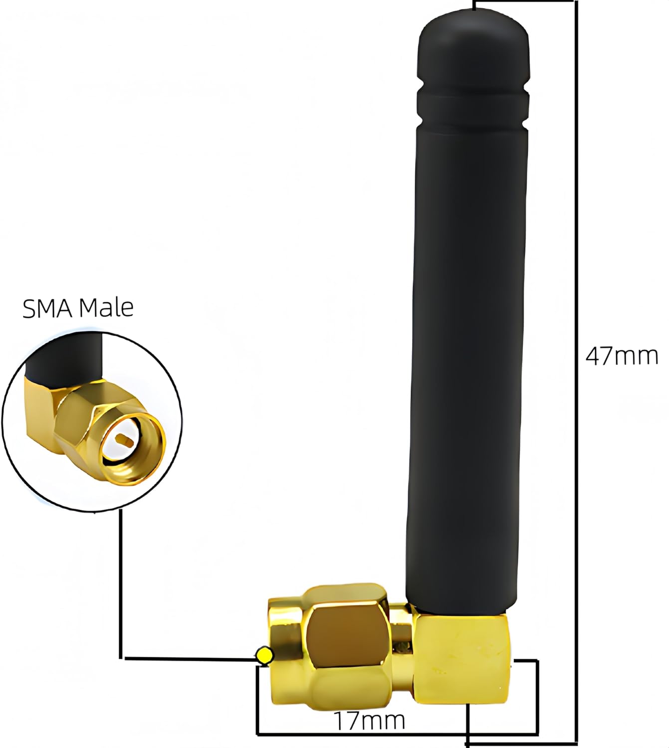 TREADALT-TEC 3dBi (2-Pack) 2.4GHz 5GHz 5.8GHz Dual Band WiFi Mini Antenna SMA Male Antenna Rubber Duck Antenna