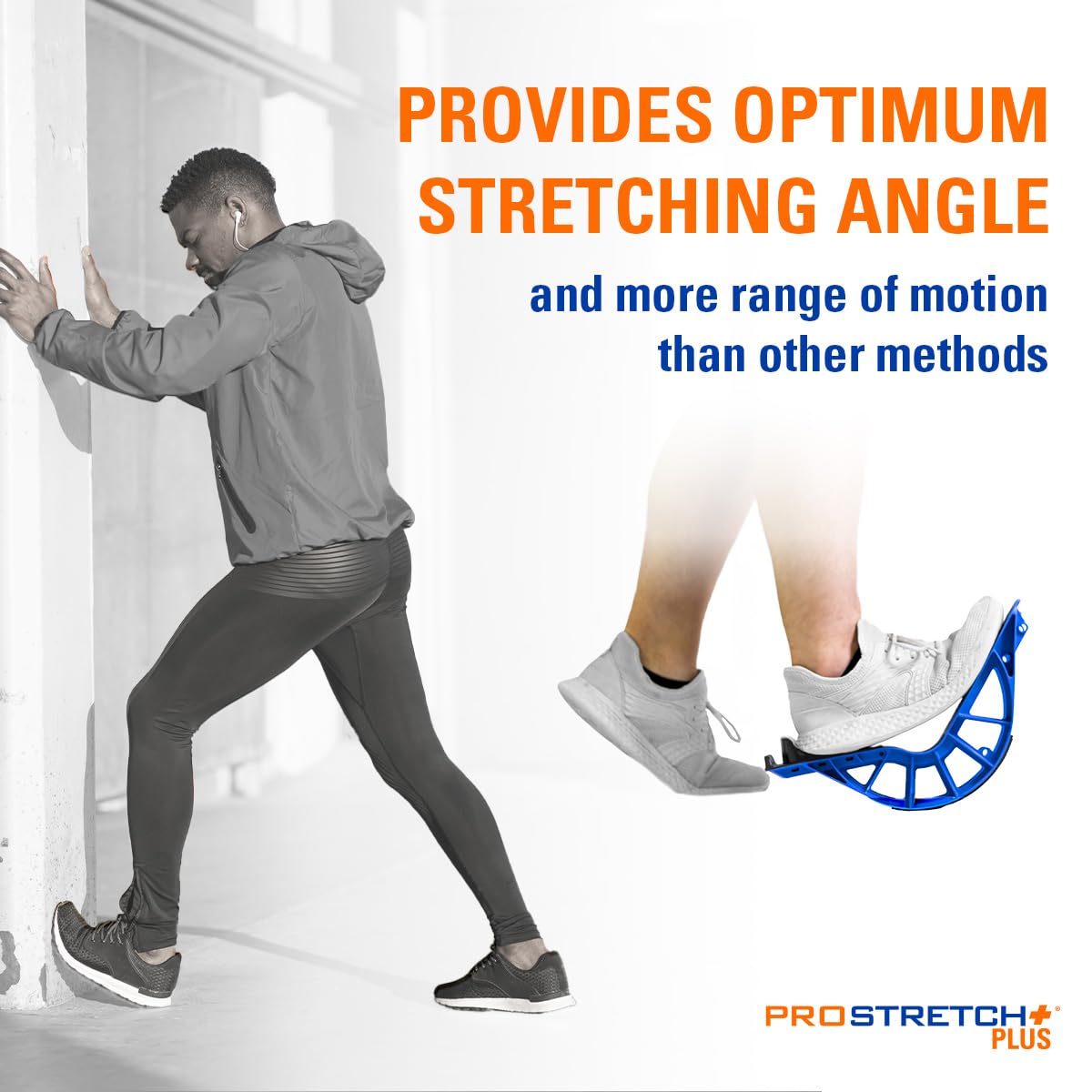 ProStretch Plus, Customizable/Adjustable Calf Stretcher and Foot Rocker for Plantar Fasciitis, Achilles Tendonitis, and Tight Calves