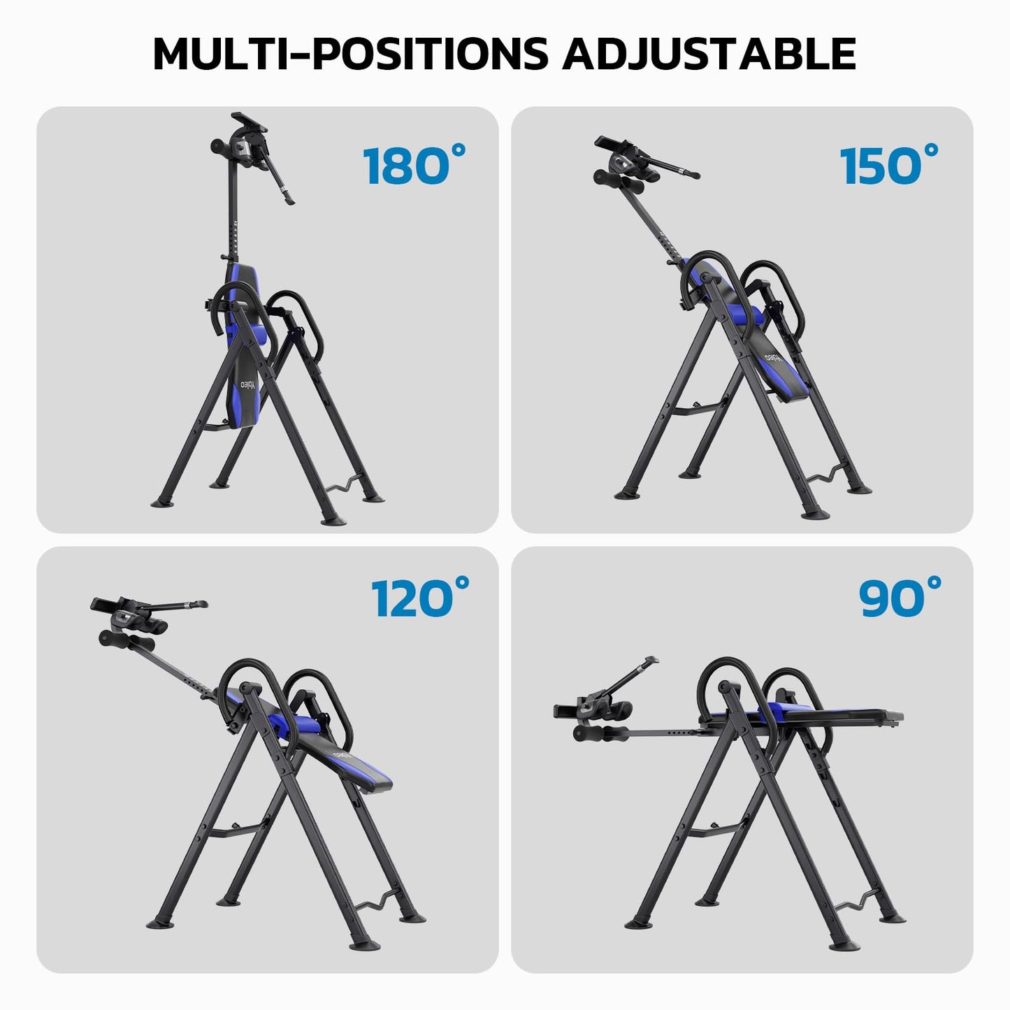 YOLEO Gravity Inversion Table for Back Pain Relief 2026 New Inversion Table w/Lumbar Support Easy to Assemble Back Stretcher Machine 300 lbs (Grayish Blue)