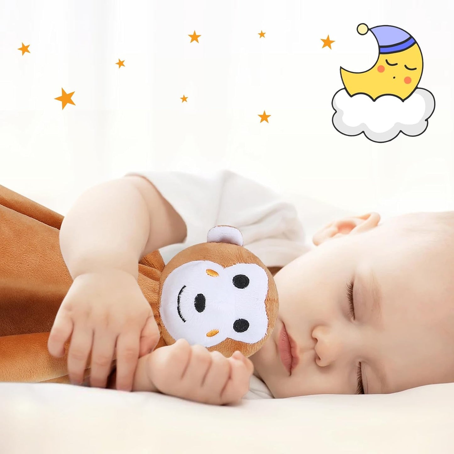 Pro Goleem Monkey Lovey - Soft Security Blanket & Snuggle Toy for Newborns | 16 Inch Baby Gift