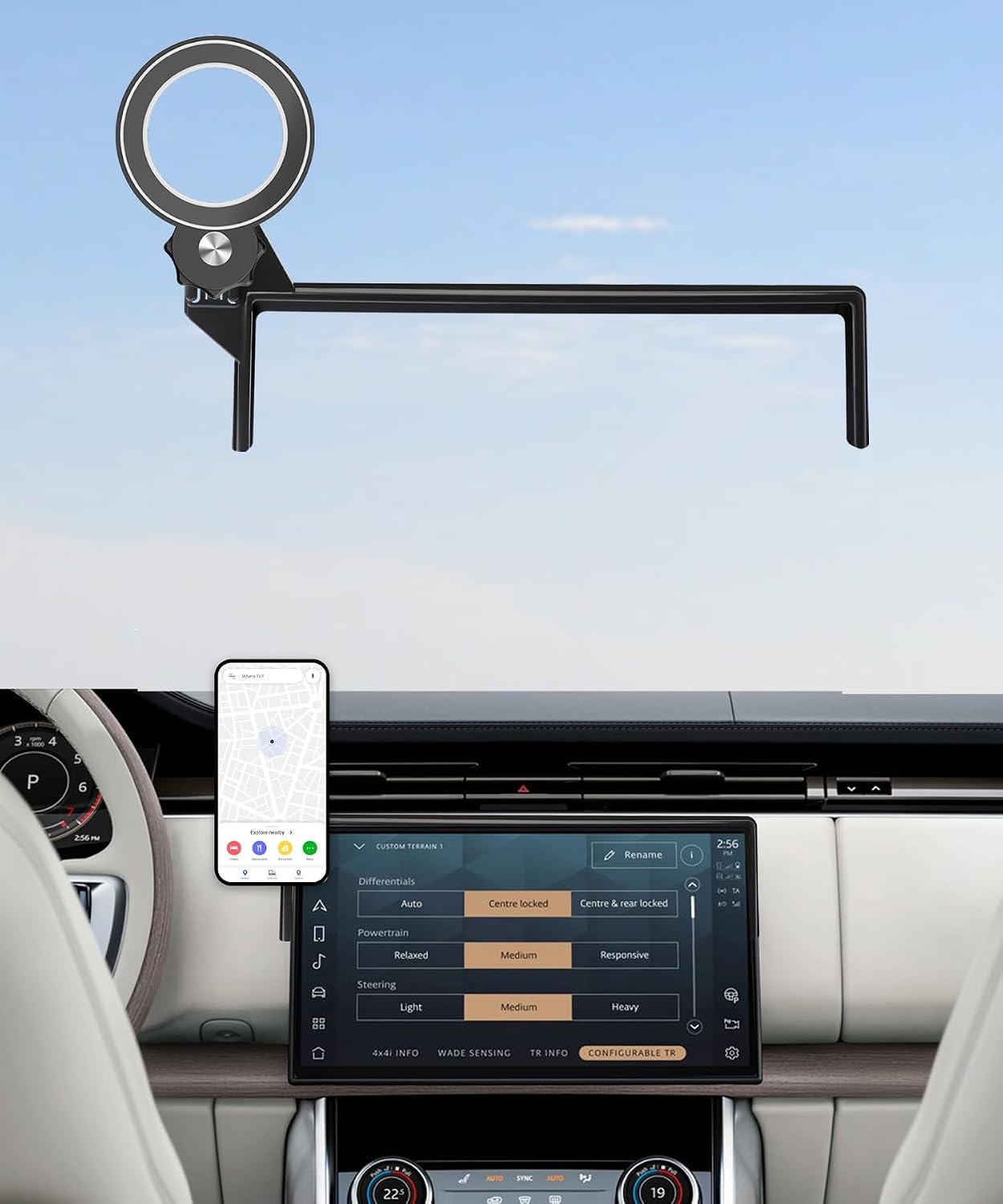 AbeeyGeomarn 2023 2024 2025 13.1 Inch 360 Car Phone Holder for Land Rover Range Rover/Range Rover Sport Accessories