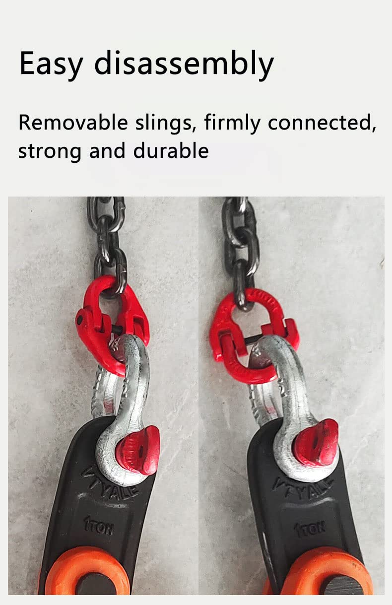 Double Horizontal Plate Lifting Clamp Barrel Drum Lifter Heavy Duty 1T/ 2204lbs with High Strength Manganese Steel Chain for Industry Hoist Crane (Capacity 1 ton, 1.5m chain)