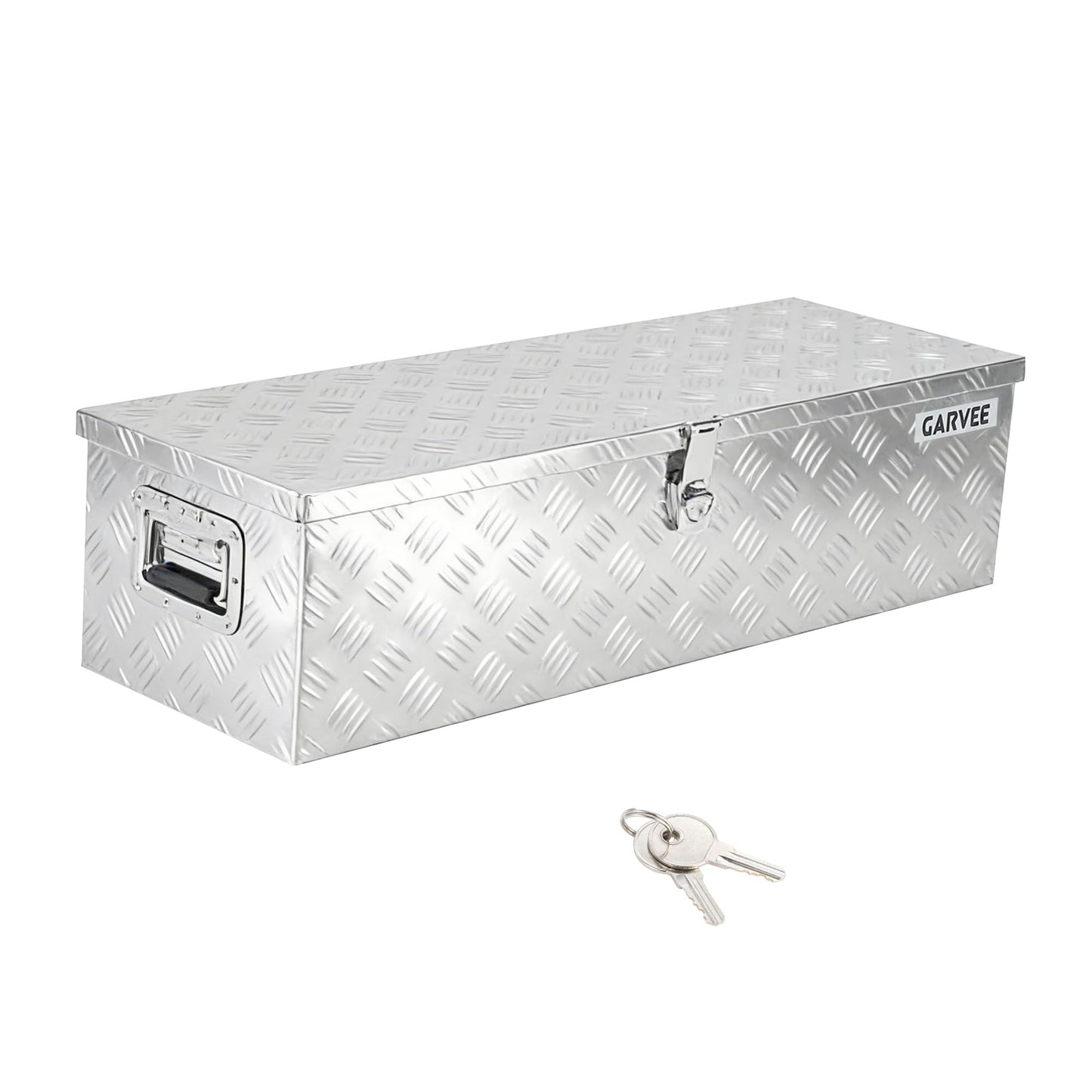 Garvee 30 Inch Aluminum Truck Bed Tool Box - Heavy Duty Diamond Plate Tool Chest with Lock and Keys | Storage Organizer for Pickup Trucks, RV, Trailers | Side Handles, 30 x 13 x 9.6 Inches, Silver