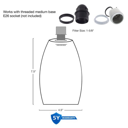 Kira Home Coast 7" Set of 2 Frosted Glass Shades, Satin White Oval Replacement Glass Globes, 1-5/8" Fitter Opening for Threaded Medium Base Socket, 7.5" x 4.5"