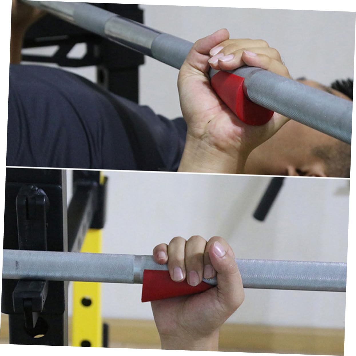 BRIGHTFUFU Non-Skid Barbell Grip Covers 3.11X1.41X1.29In Dumbbell Handle Covers for Weightlifting Safety Stability Fitness Training Equipment