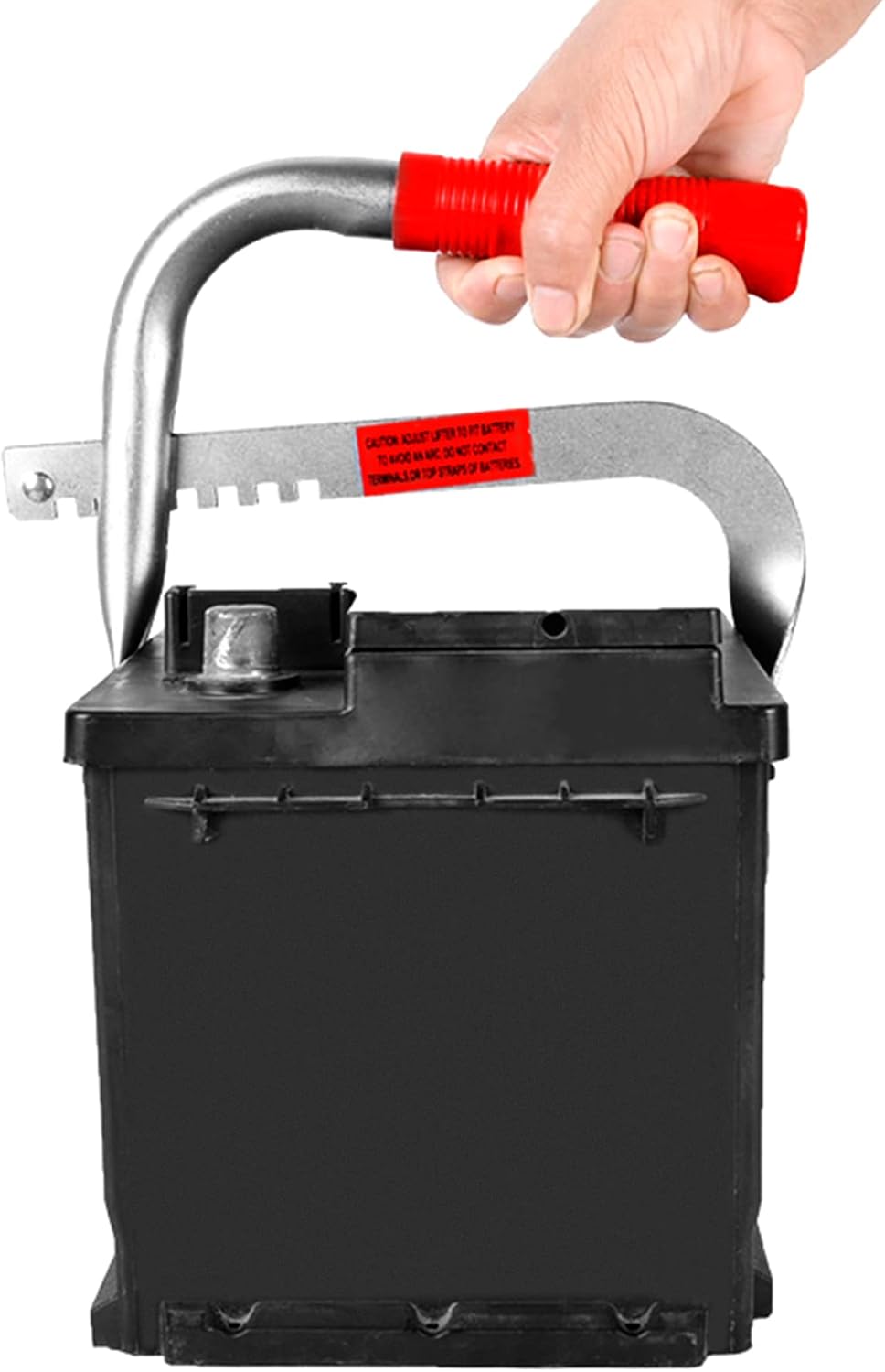 QWORK 5" 7", Battery Carrier, Battery Rack with Pads, Adjustable from to for Lifting and Carrying Batteries