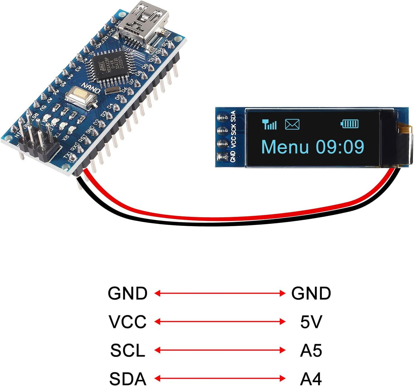 DWEII 10 I2C 0.91 Inch I2C I2C 3.3V~5V 4PINS ESP32 ESP8266 STM32 Pieces Display Module OLED Display Module OLED Screen