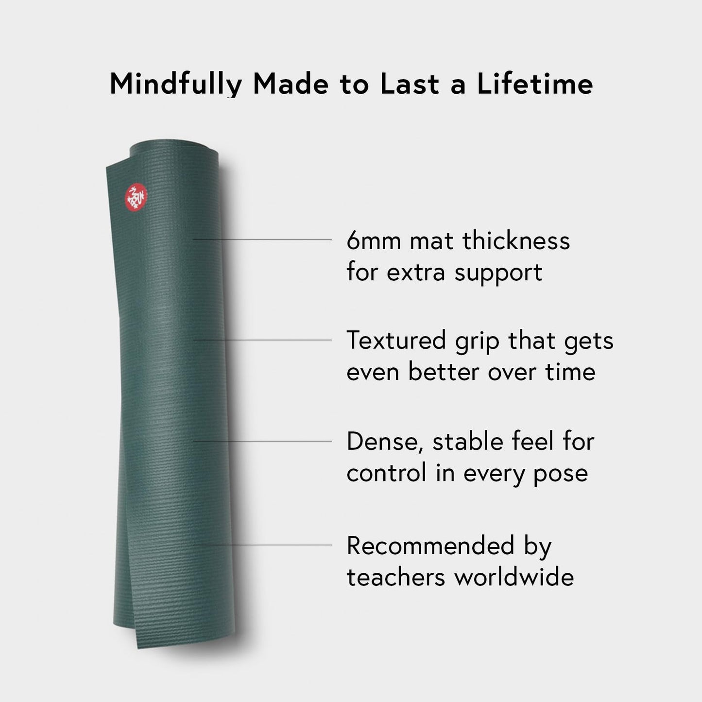 Manduka Unisex Adult YOGA AND PILATES Mat - Black Sage, 6 mm