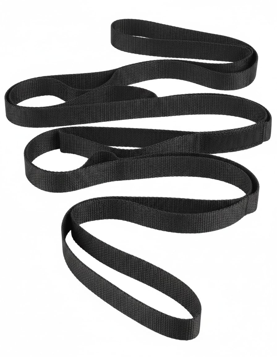 Fabric Stretch Strap for Physical Therapy & Yoga, Non-Elastic Loop Strap for Flexibility, Mobility & Rehab, Full Body Stretching Aid