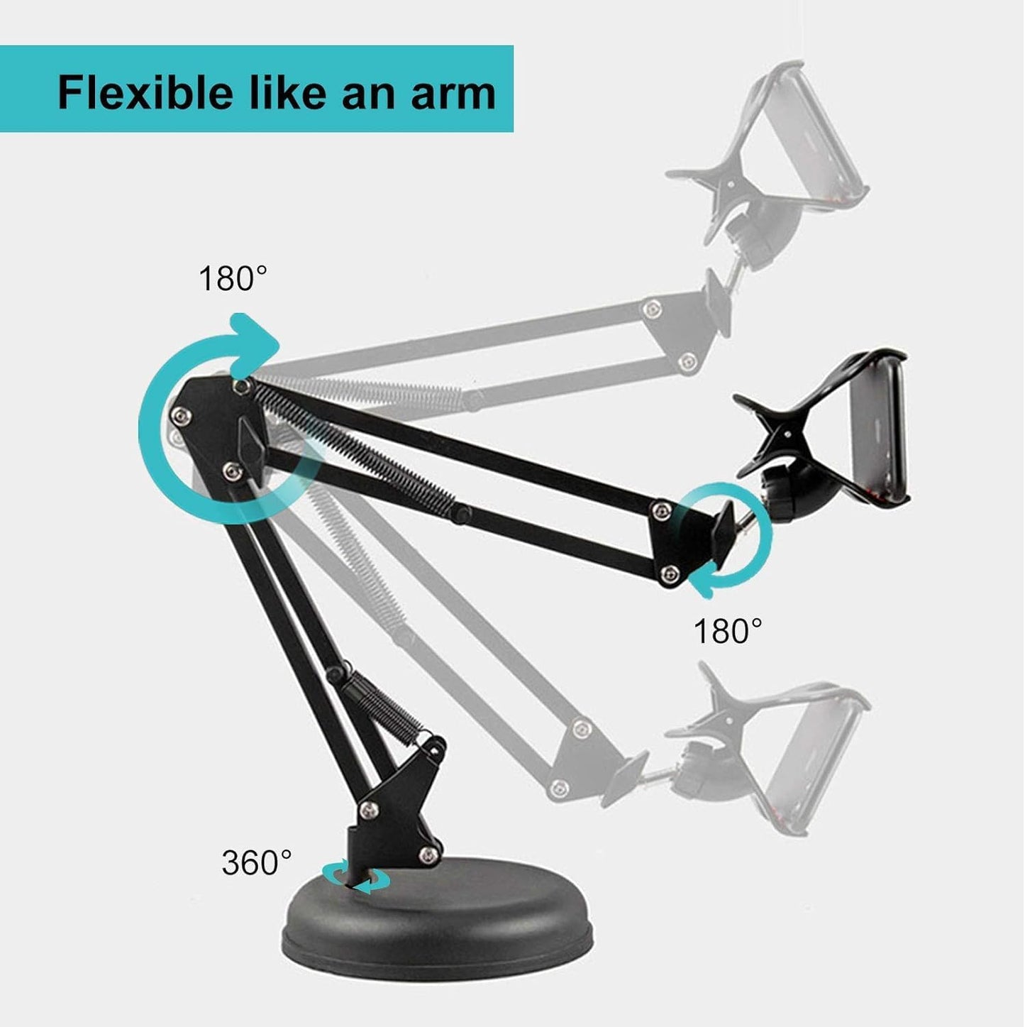 Spedal 1/4" MF920Pro, Desktop Webcam Stand with Weighted Round Base, Adjustable Scissor Arm Camera Mount with Phone
