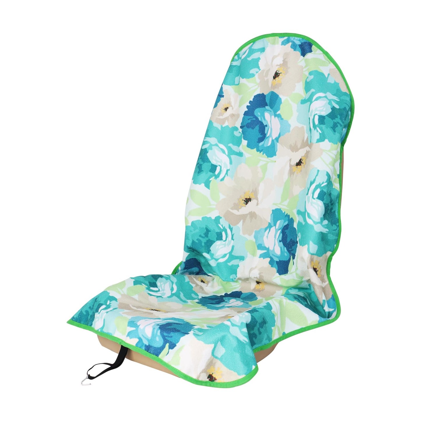 Zinytrae Sweat Towel Car Seat Cover Protector Front Seats for Gym Workout, Running, Swimming, Beach and Hiking, Waterproof Universal Seat Cover for Car, Truck, Van & SUV (Cyan Flower, 1pcs)