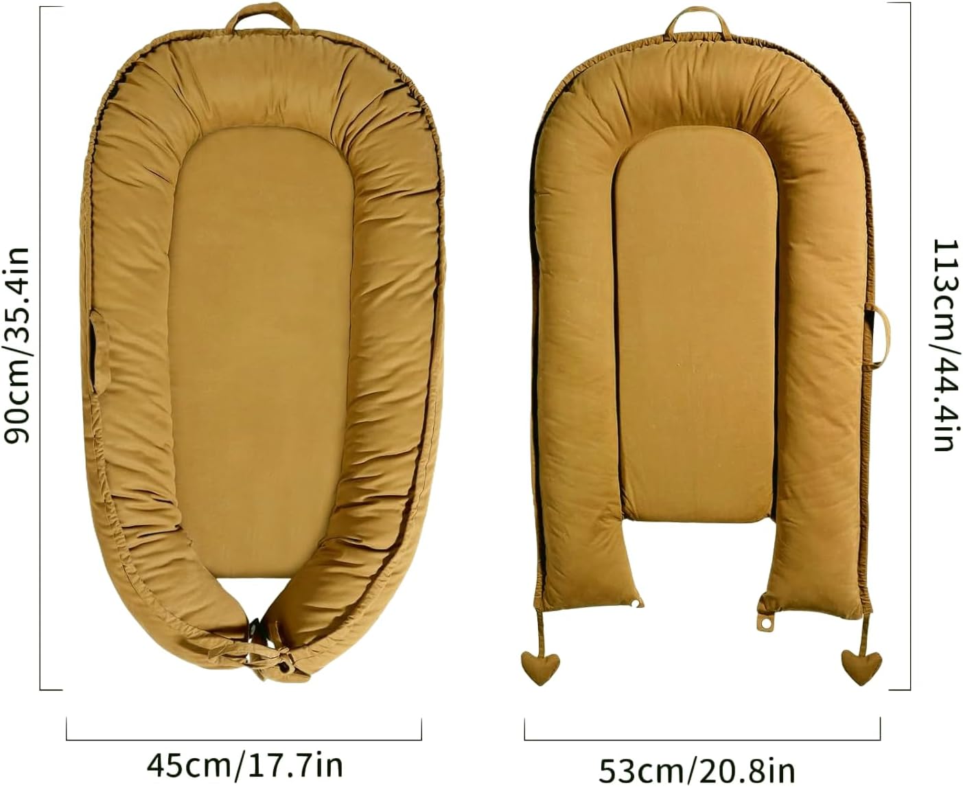 Sienna Baby Lounger - Soft, Breathable Cotton Infant Nest for Newborns 0-24 Months | Portable Travel Essential