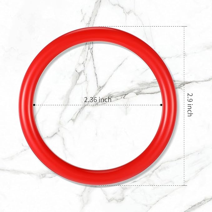 Meooeck 48 Pieces Plastic Ring Toss Rings 2.9 Inch Red Bottles Ring Toss Carnival Games for Adult Garden Backyard Outdoor Games