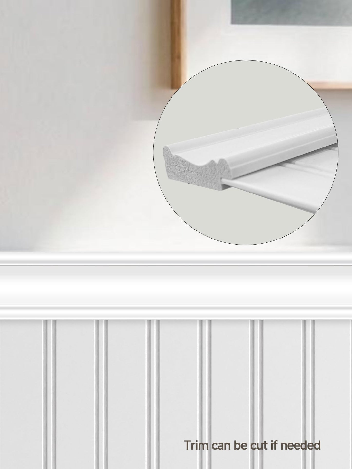 Upick Wainscoting Panels Beadboard, Paintable PS Wall Paneling for Accent Wall 116" x 39"