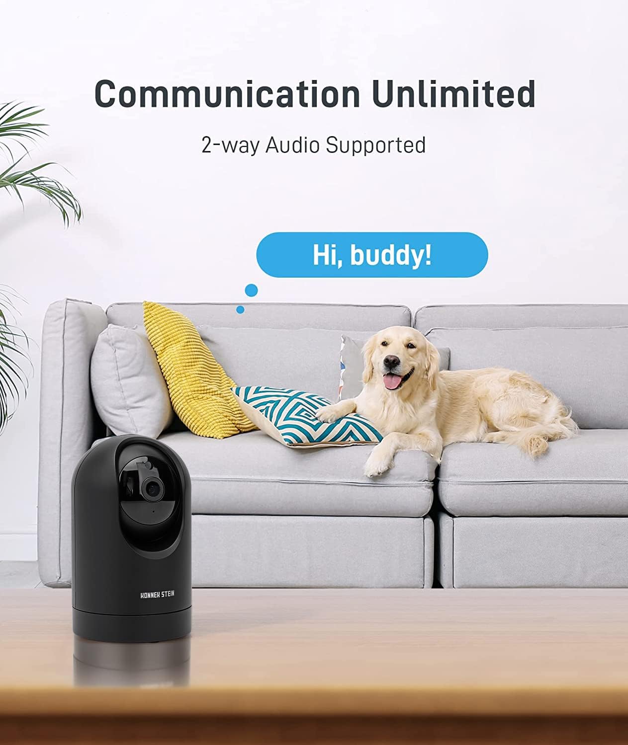 Konnek Stein 1080P (2.4G 360-Degree Security Camera Only), Baby Monitor for Home Security, Smart Home Pet Camera