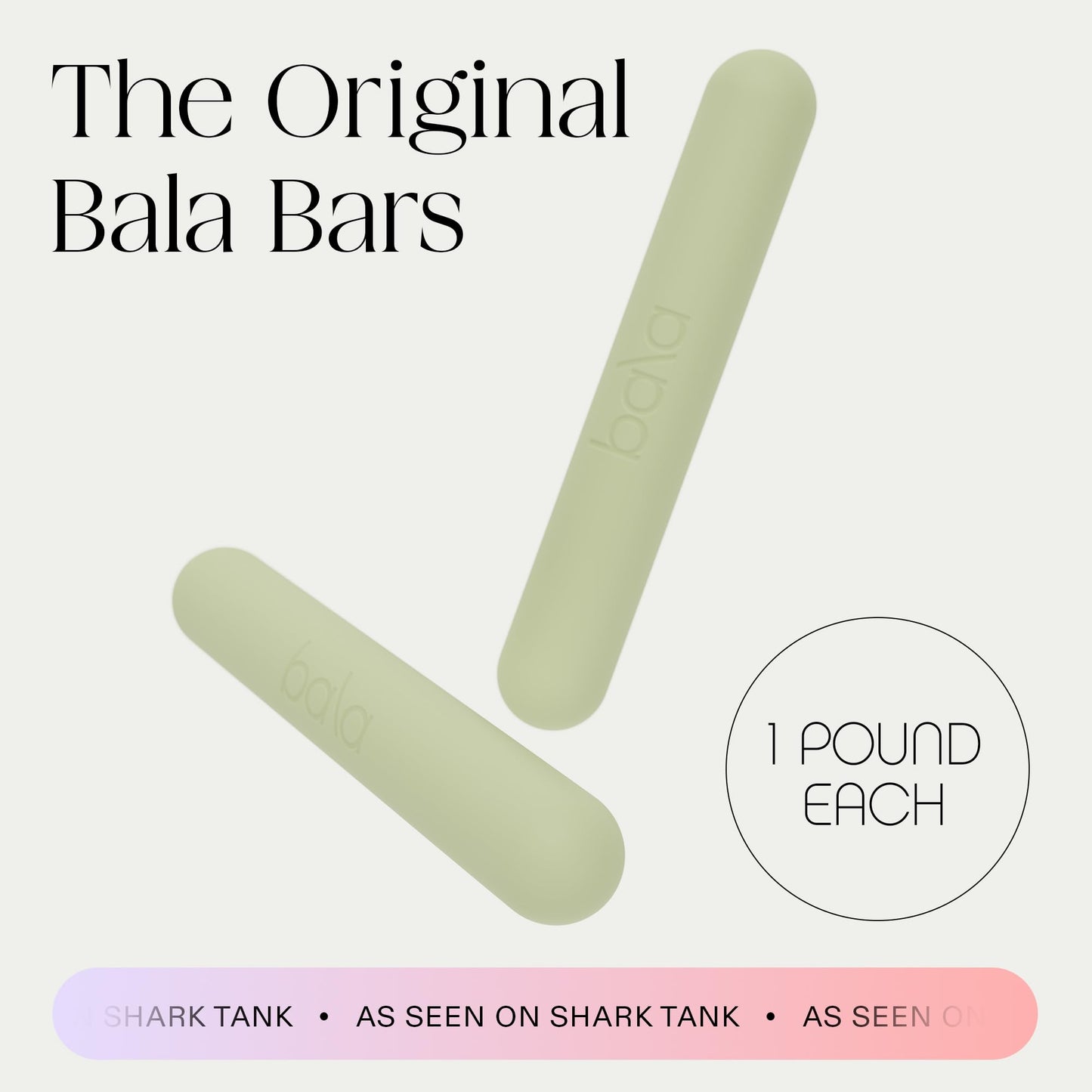 Bala Bars Dumbbell Set for Women & Men, 1lb Dumbbells (Sage) - Set of 2 Bars Designed for Walking, Strength Training, HIIT, Boxing & Aerobics - Hand Weights for Working Out at Home