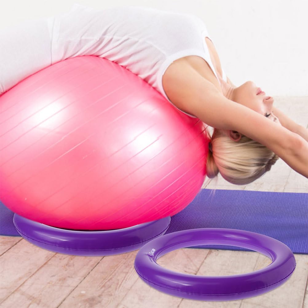 GOOHOCHY Inflatable Yoga Ball Stand 16.53X16.53X2.36In Anti Slip Fitness Ball Base Holder for Stability Gym Exercise Support