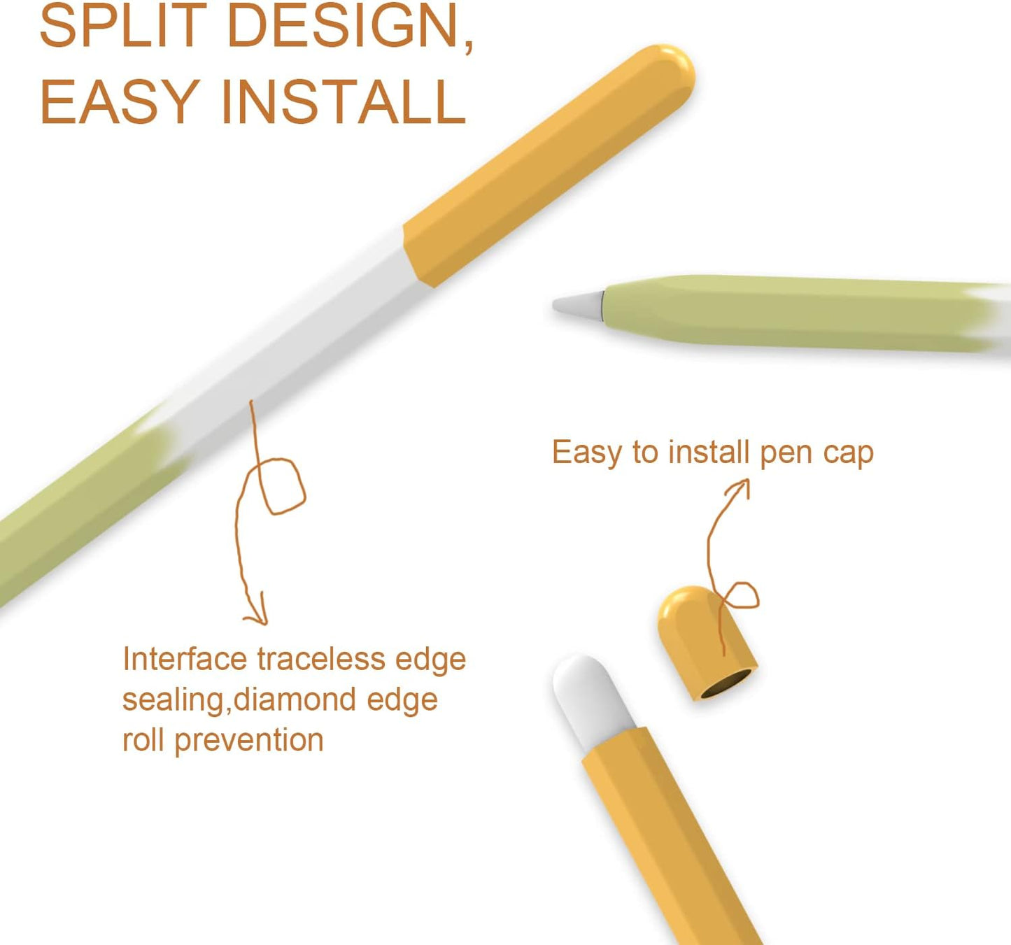 LOVE MEI 1st Silicone Sleeve Case for Apple Pencil Generation Holder Protective Skin Cover case for iPad, Mix Colours
