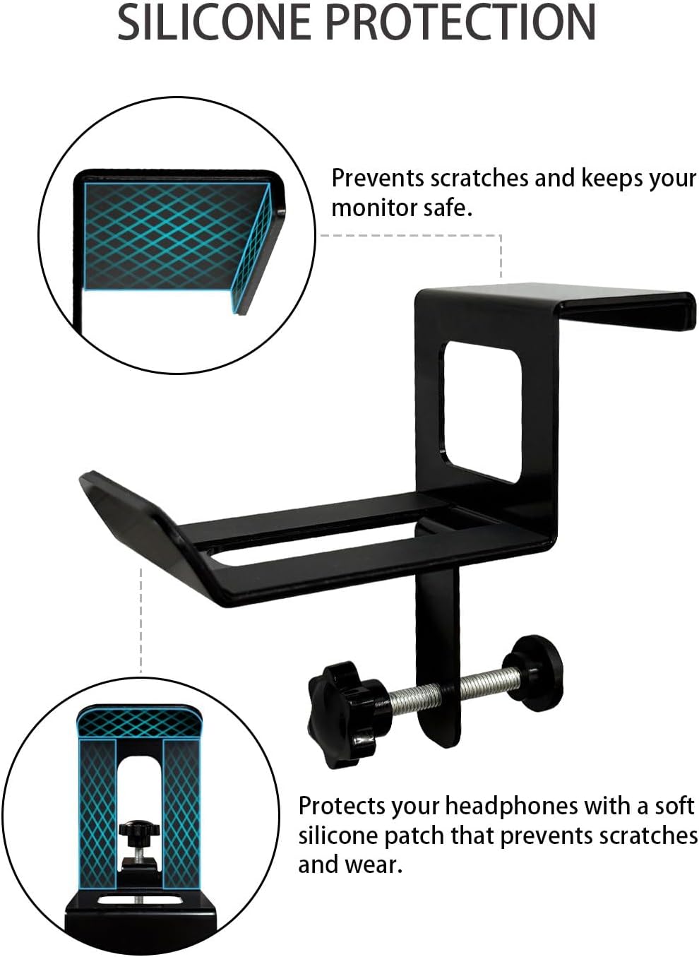 Monitor Back Stand for Headphone, No Adhesive Needed Space Saving Desk Organizer, Compatible with Different Computer