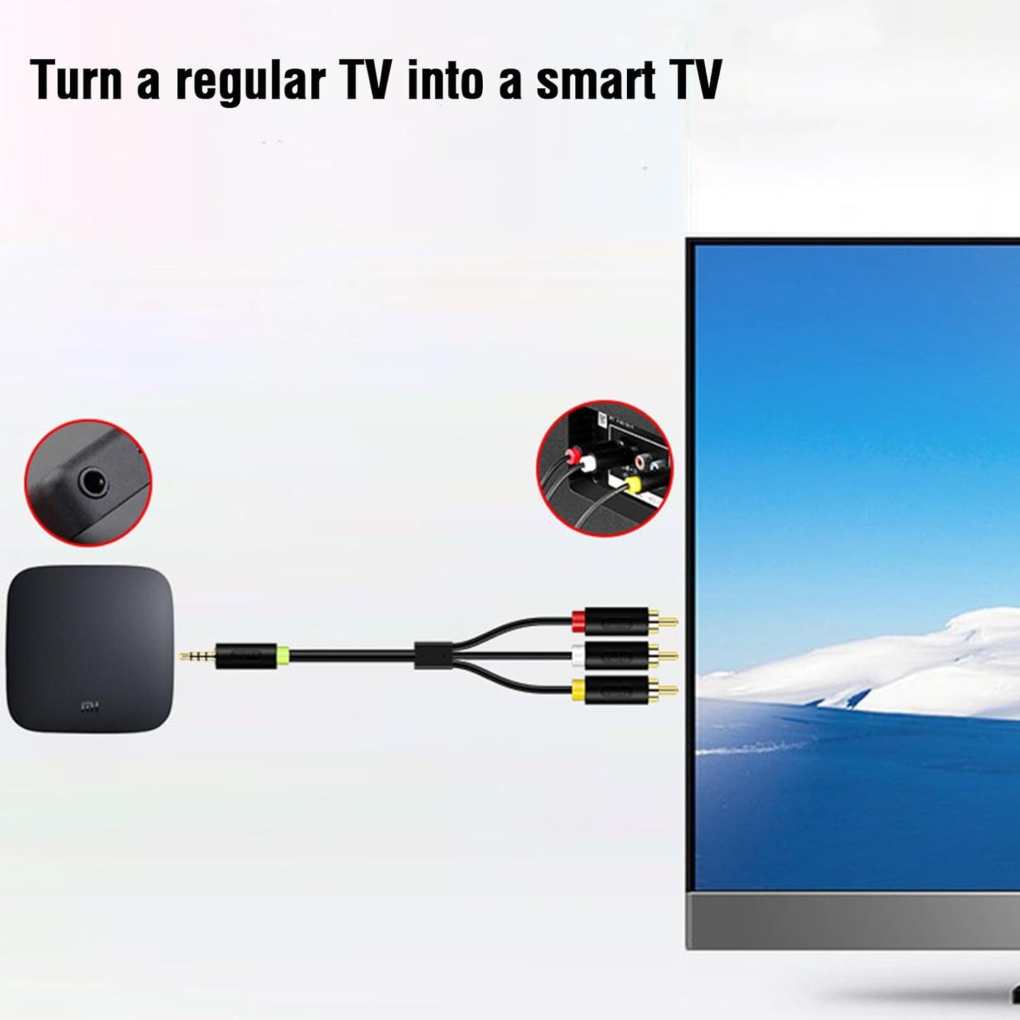 3.5mm 3 5ft MP3, to RCA Audio Video Cable, Bi-Directional AUX to RCA AV Cord for Smartphone, DVD Player, TV, Projector