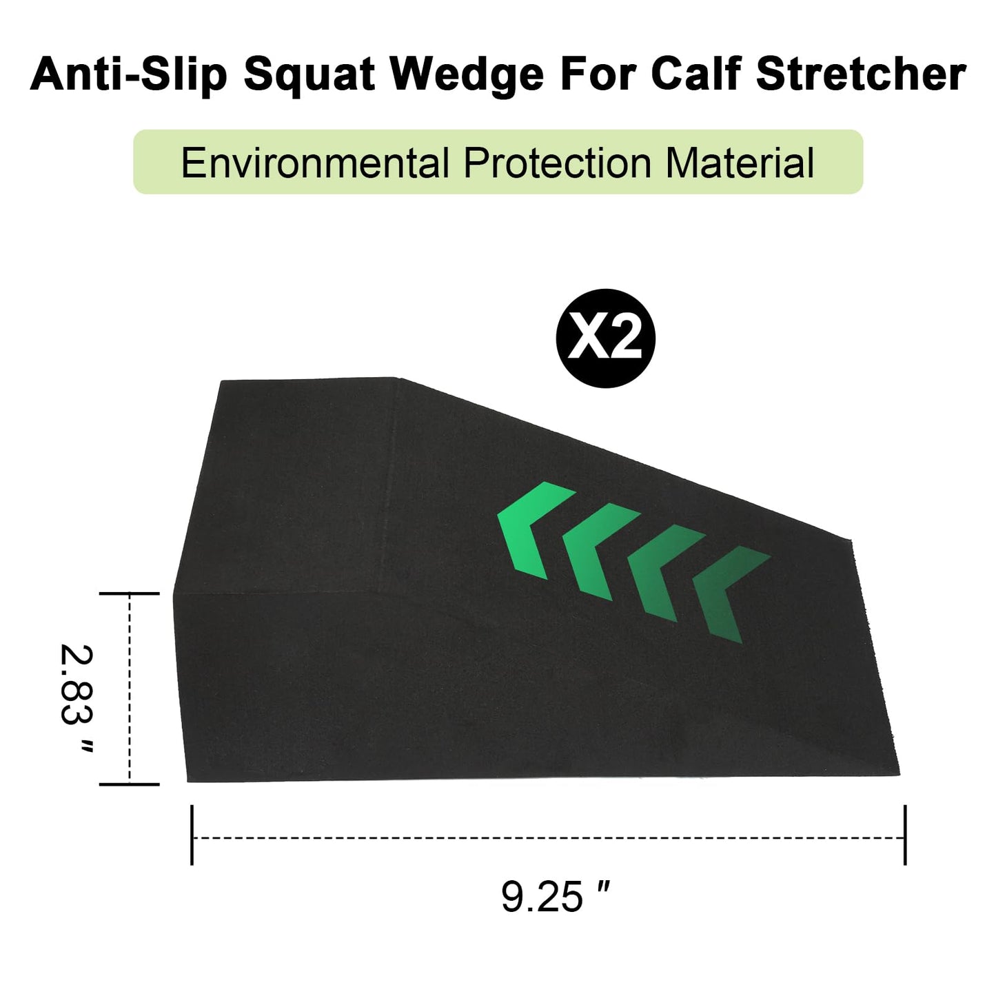 2 Pack Incline Squat Wedge Blocks - Non-Slip Heel Elevated Squat Wedge Boards - Versatile Calf Stretcher Slant Boards Ramp for Yoga, Pilates, Weightlifting, Strength Training & Home Gym Fitness