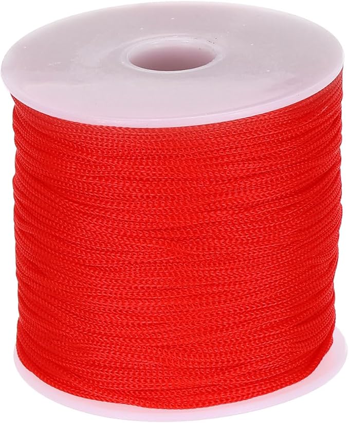 MECCANIXITY 1/16 Inch Polypropylene Rope Braided Ropes, 328ft Nylon Rope Hollow Utility Cord for Clothesline, Camping, Hiking, Outdoor, Red
